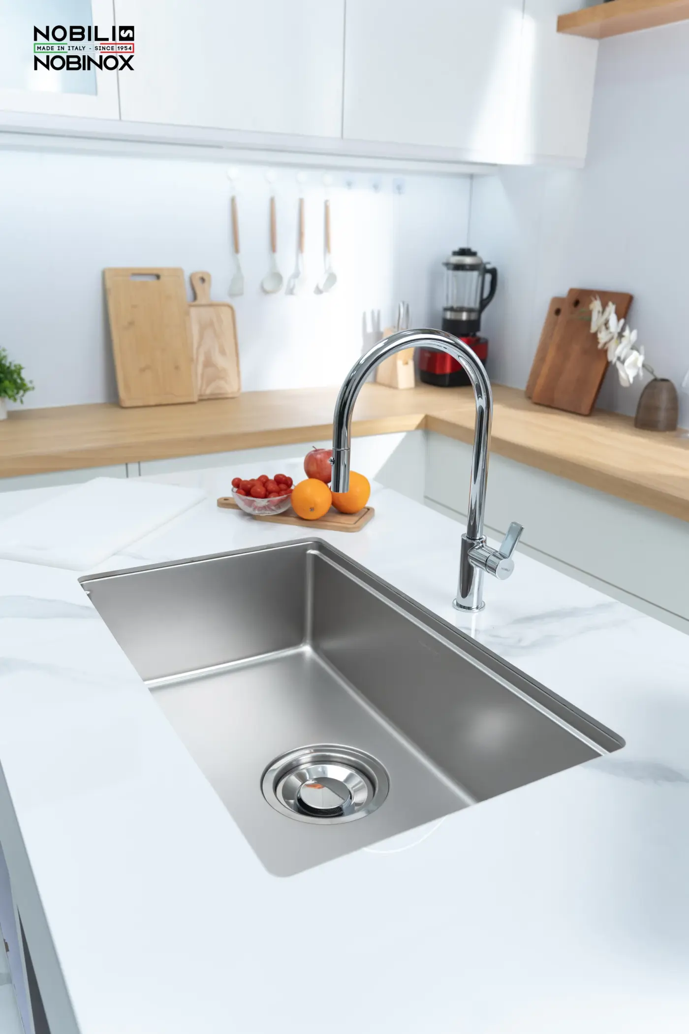Chậu rửa Nobinox ROSA NN974DT (8048 bề mặt vân siêu mịn)