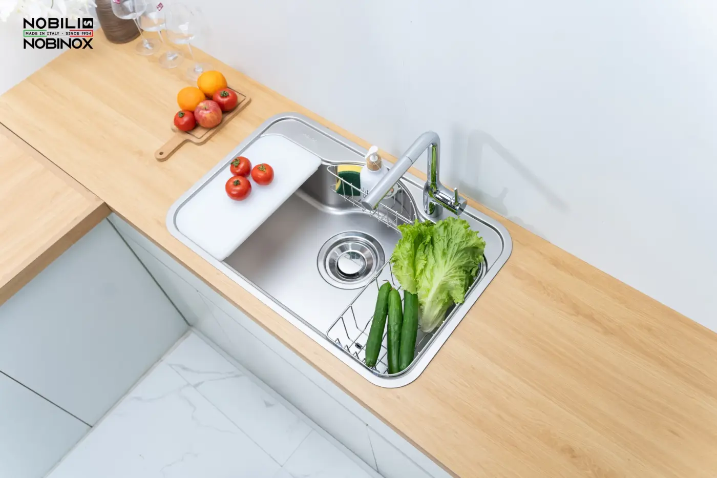 Chậu rửa Nobinox ROSA NN975D (7850 bề mặt vân siêu mịn)