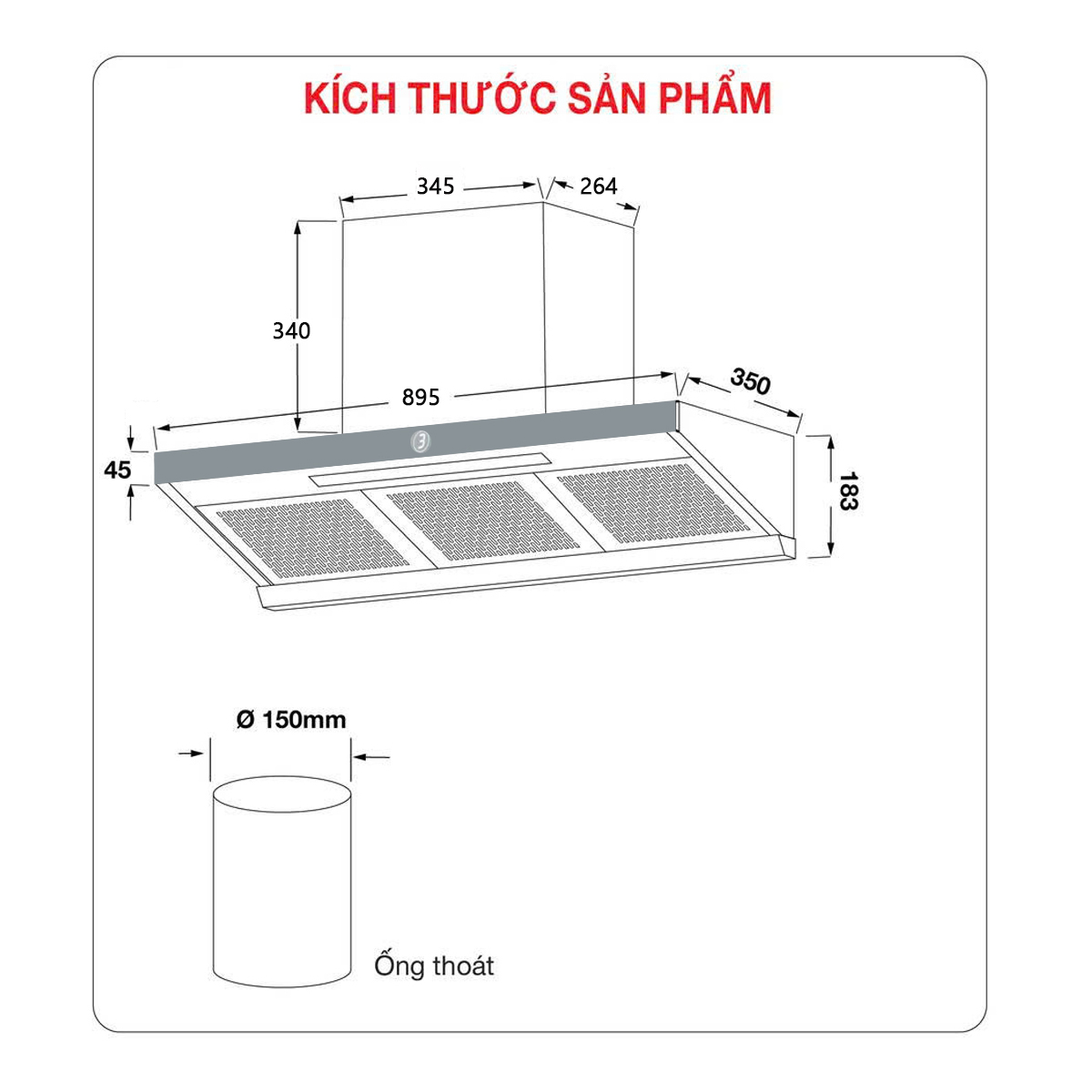 Máy hút mùi lưới vát KAFF KF-FA90BLDC (New)