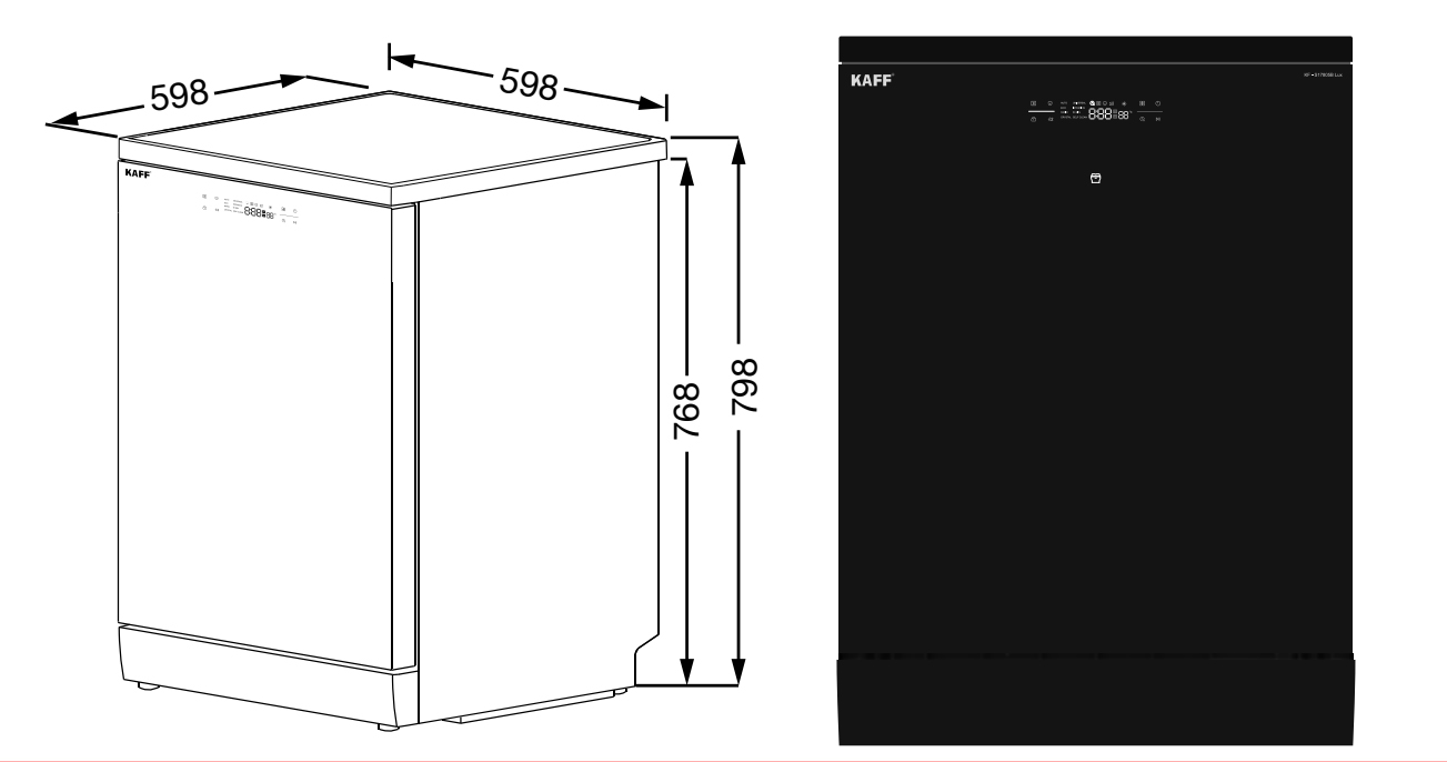 Máy rửa chén KAFF KF-S17805B Lux - Made in Thailand