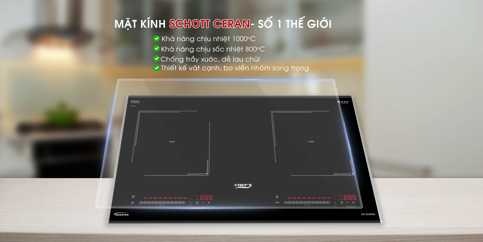 Bếp từ CHEFS EH-DIH999 - 100% Linh kiện EGO Đức (2026)