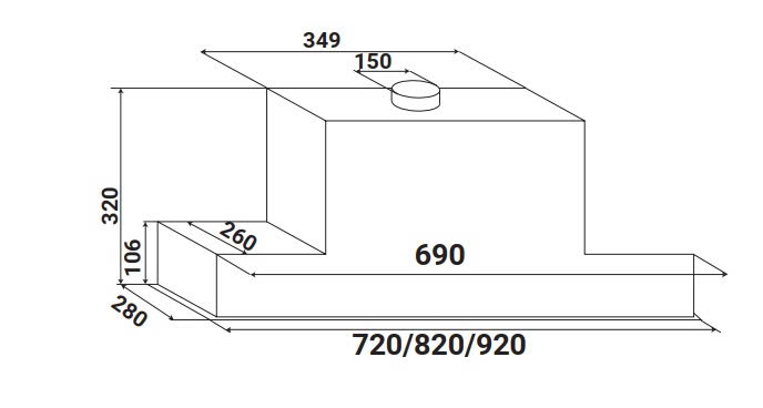 Máy hút mùi KAFF KF-BI70PR