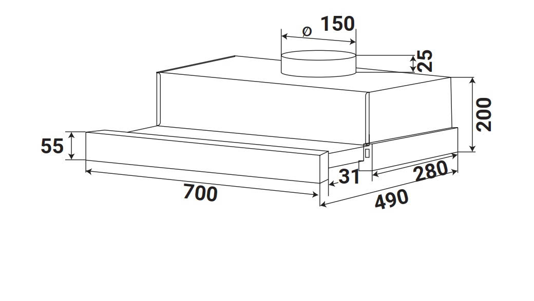 Máy hút mùi KAFF KF-TL7001W