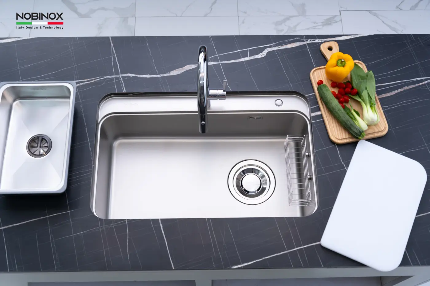 Chậu rửa Nobinox NOVA A382 (8252 bề mặt vân siêu mịn)