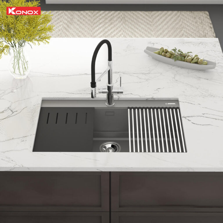 Chậu rửa Konox Terra 790S Grey (Chậu đá Granite)