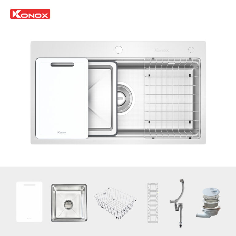 Chậu rửa Konox KN8751TS Dekor (Bề mặt hạt chống xước)