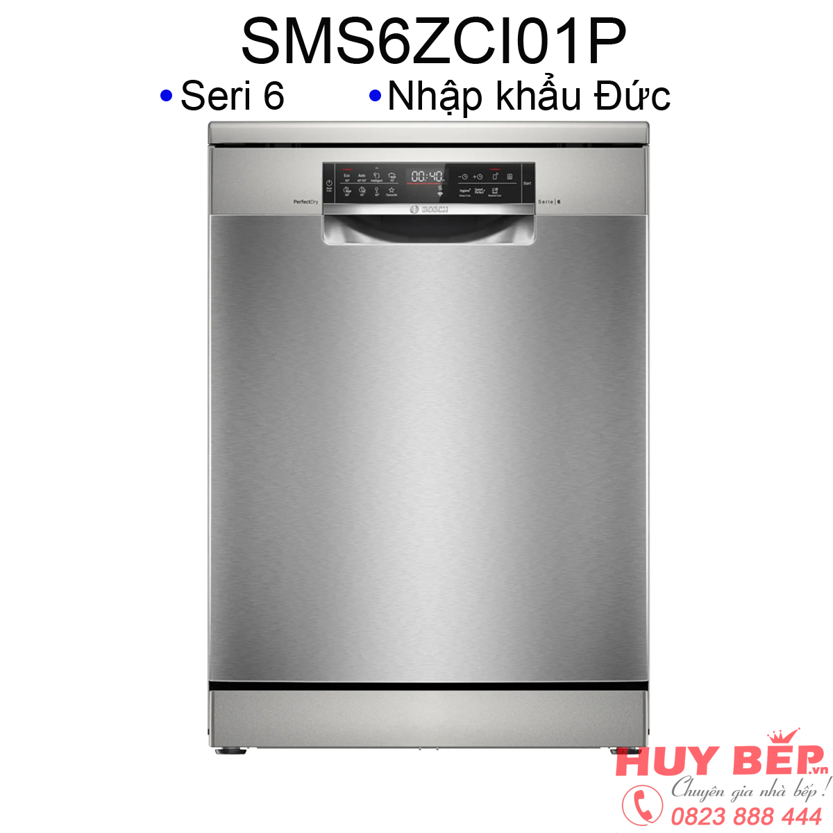 Máy rửa bát Bosch SMS6ZCI01P Seri 6 nhập khẩu Đức