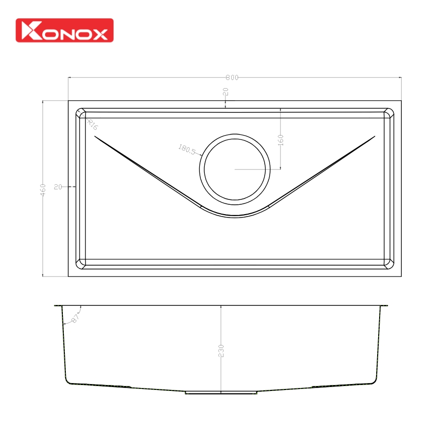 Chậu rửa Konox Tari 800SM (Bề mặt mịn)