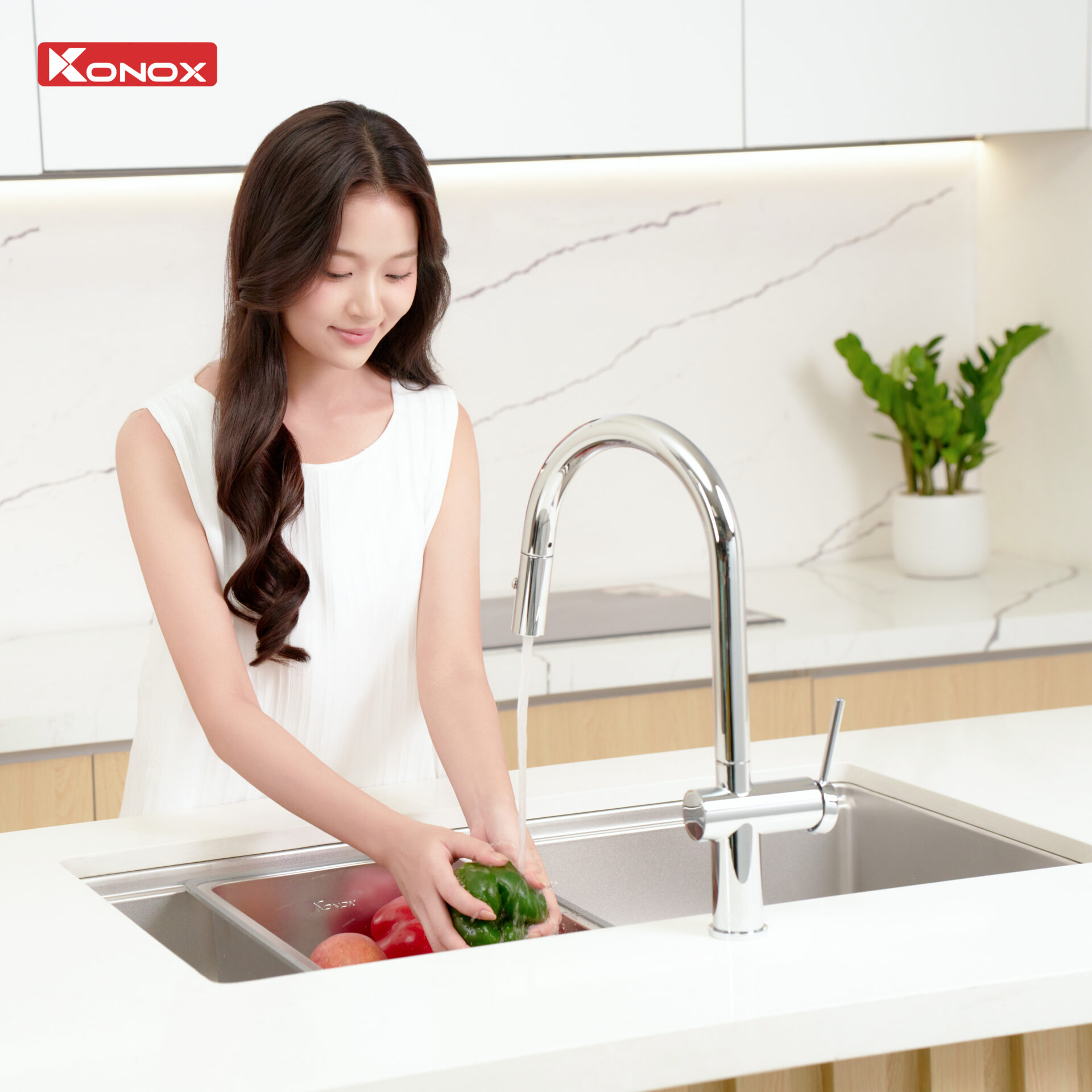 Chậu rửa Konox Tari 8748SR (Bề mặt hạt chống xước siêu mịn)