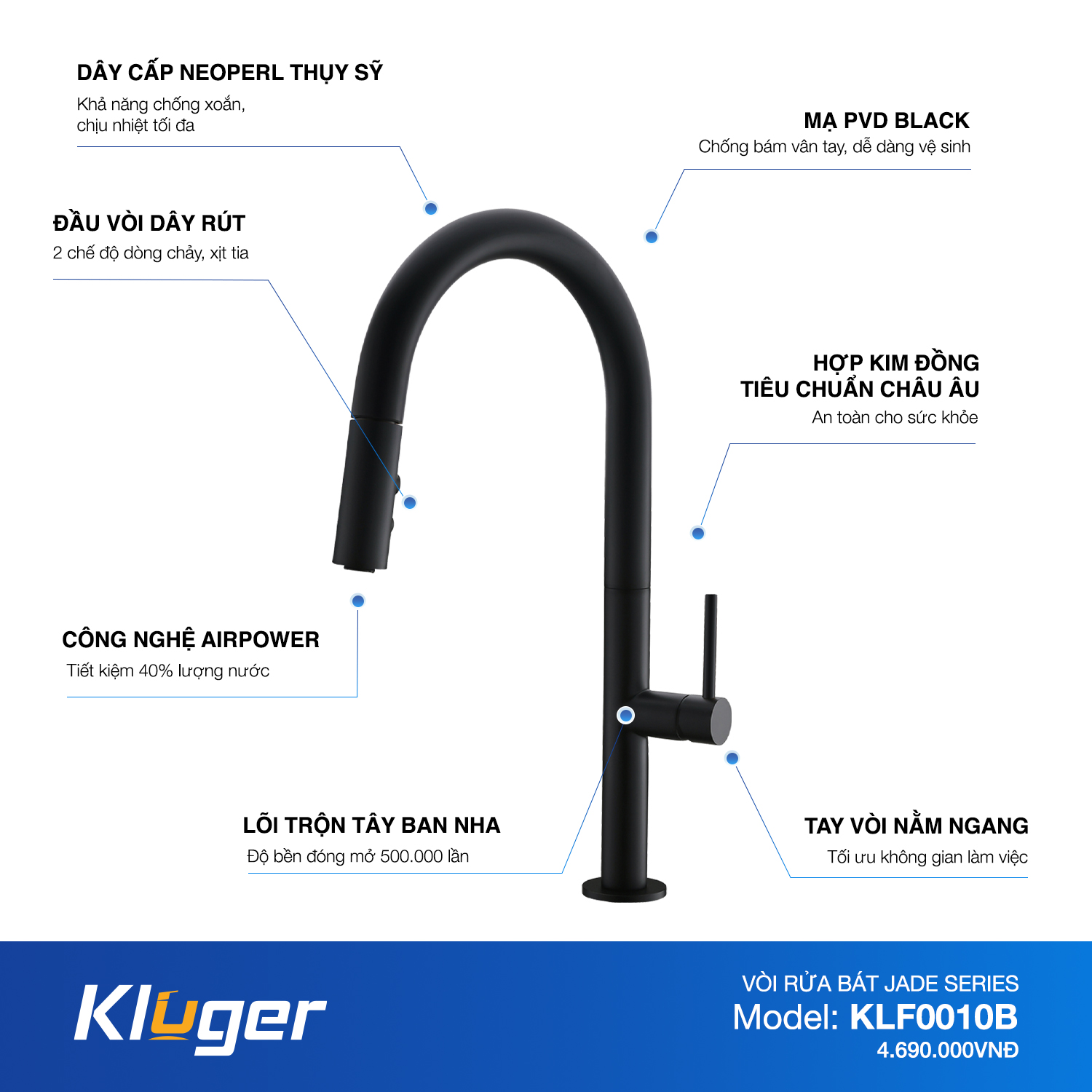 Vòi rửa Kluger KLF0010B