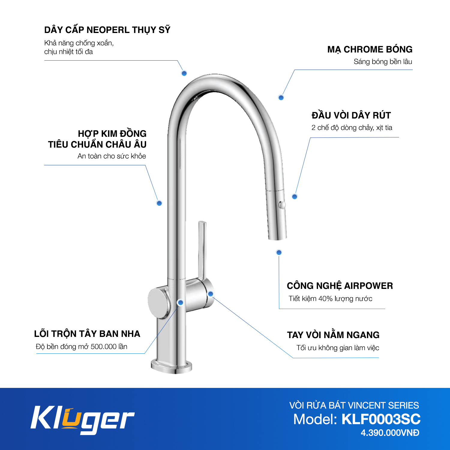 Vòi rửa Kluger KLF0003SC