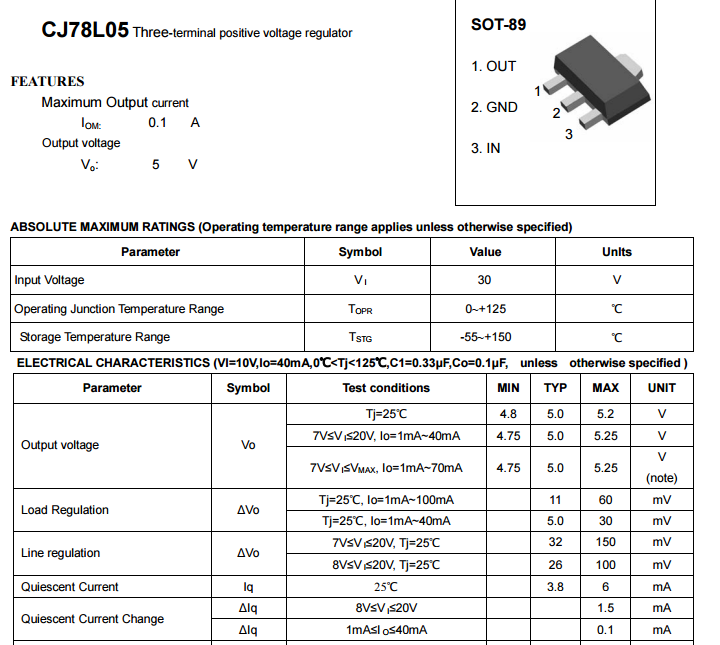 IC NGUỒN 78L05 7805 SMD SOT89 - F10H10 | Linh Kiện Việt Nam