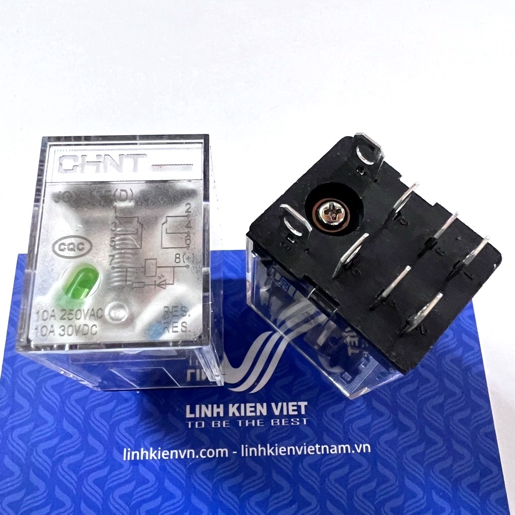 Rơ le trung gian JQX-13F(D)/2Z  24V 10A 8 chân / chính hãng Chint / tương thích relay LY2N - D1H13