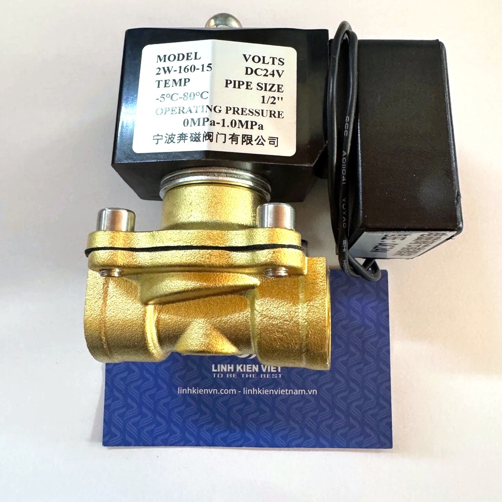 Van nước điện từ thường đóng DN15 DC 24V /  tiết kiệm điện, chạy 24/24