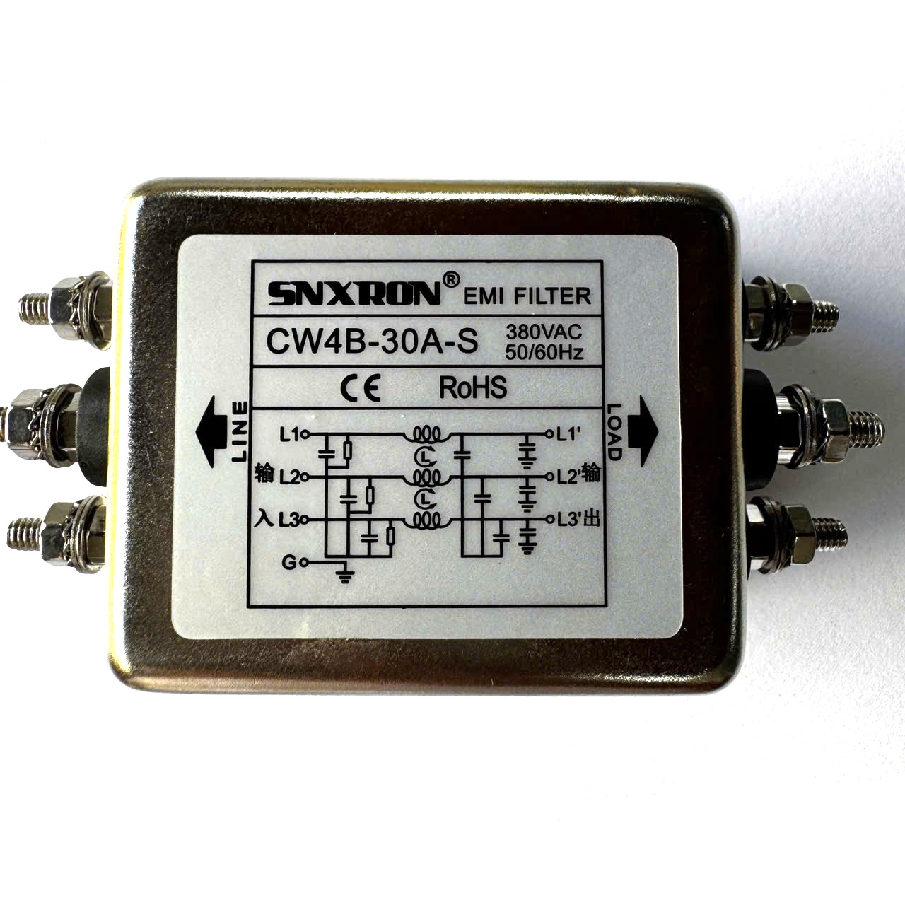 Bộ Lọc nguồn 380V 30A CW4B-30A-S / chống nhiễu EMI 3 pha