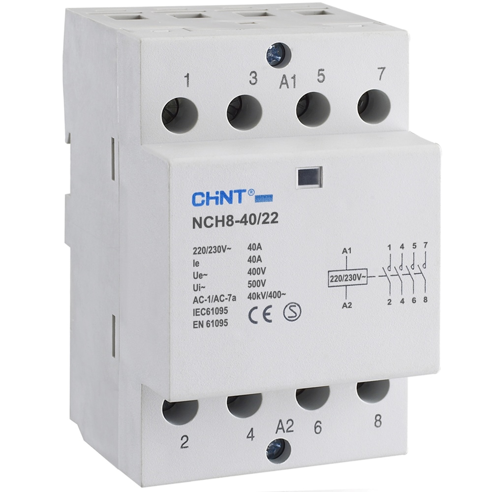 Khởi động từ 1 pha 2NO 2NC 220V 40A NCH8-40/22 / chính hãng Chint - B2H15