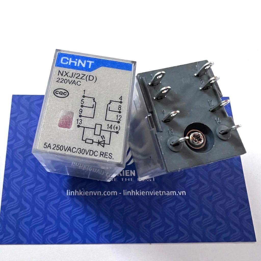 Rơ le trung gian NXJ/2Z(D) 220V 5A 8 chân / chính hãng Chint / tương thích relay MY2N - D1H14