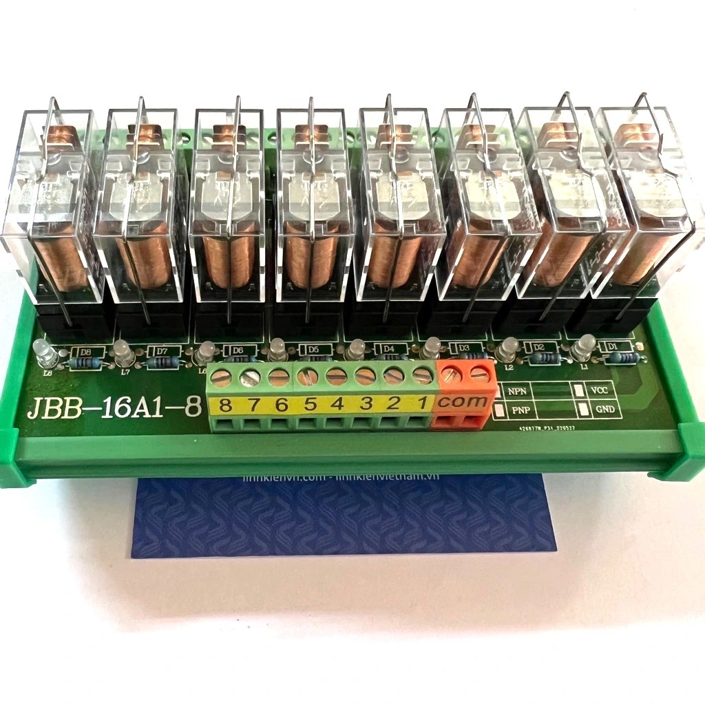 Bo mạch rơ le 12V G2R-1-E 8 Kênh 16A cài ray / Module Relay G2R-1-E 8 Kênh 12V