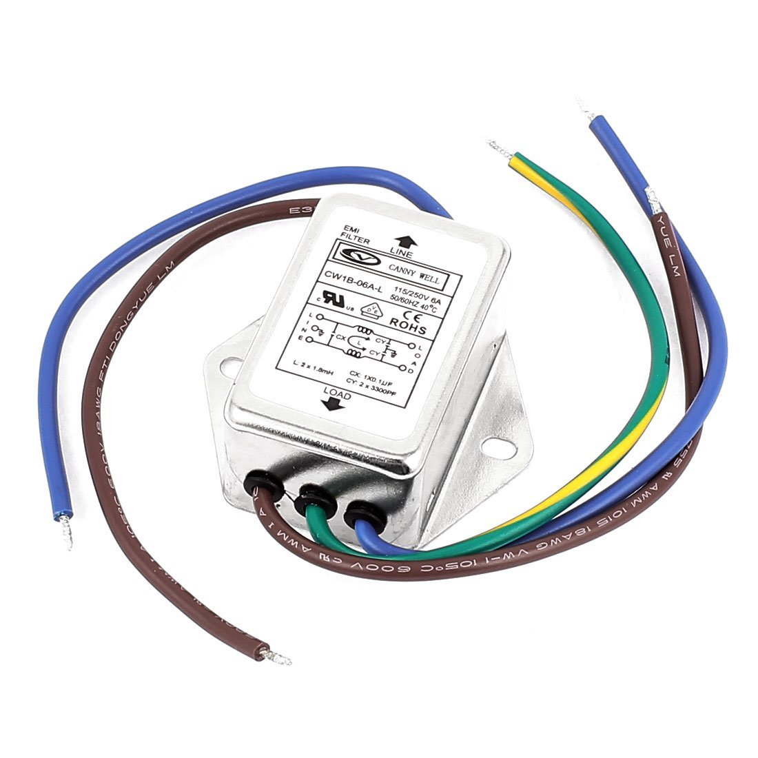 Bộ Lọc nguồn EMI 10ACW1B-10A-L / chống nhiễu 1 pha chính hãng CANNYWELL - B9H14