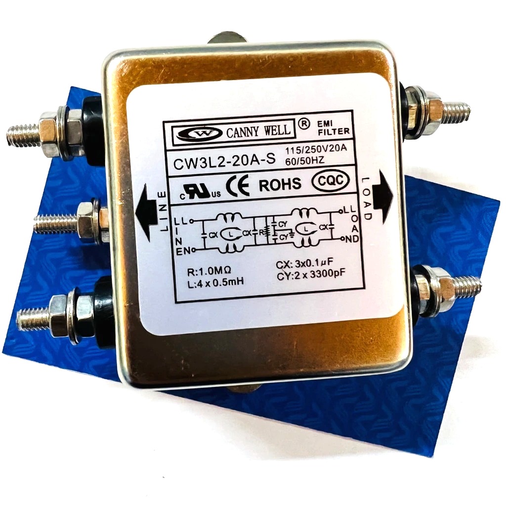Bộ Lọc nguồn EMI 20A CW3L2-20A-S / chống nhiễu 1 pha 2 tầng chính hãng CANNY WELL