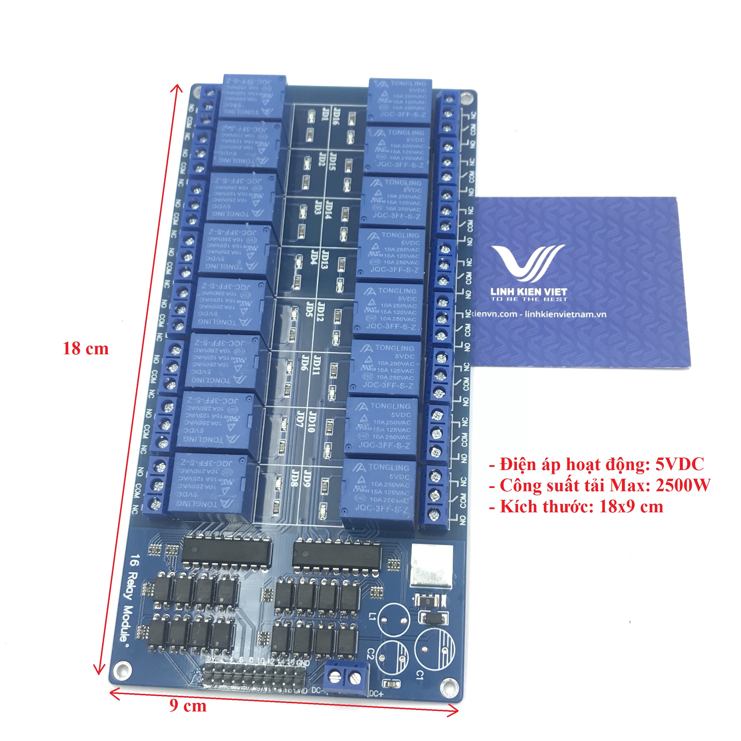 Bo mạch rơ le 5V 16 Kênh 10A / Module Relay - X5H4