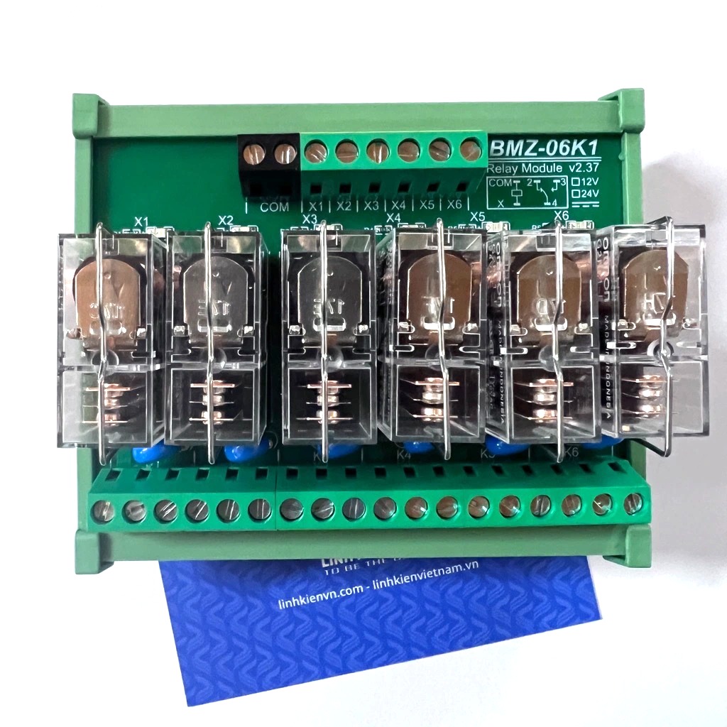 Bo mạch rơ le 24V 16A 6 Kênh G2R-1-E / cài ray / Module Relay G2R-1-E 6 Kênh 24V