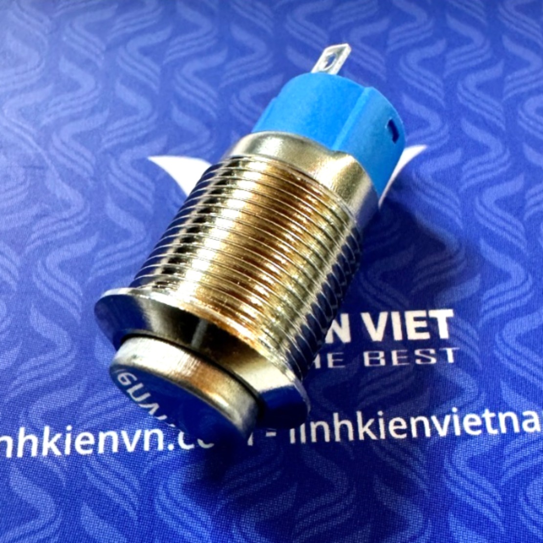 Nút nhấn giữ kim loại chống nước 12mm 250V 3A / đầu cao - X2H10