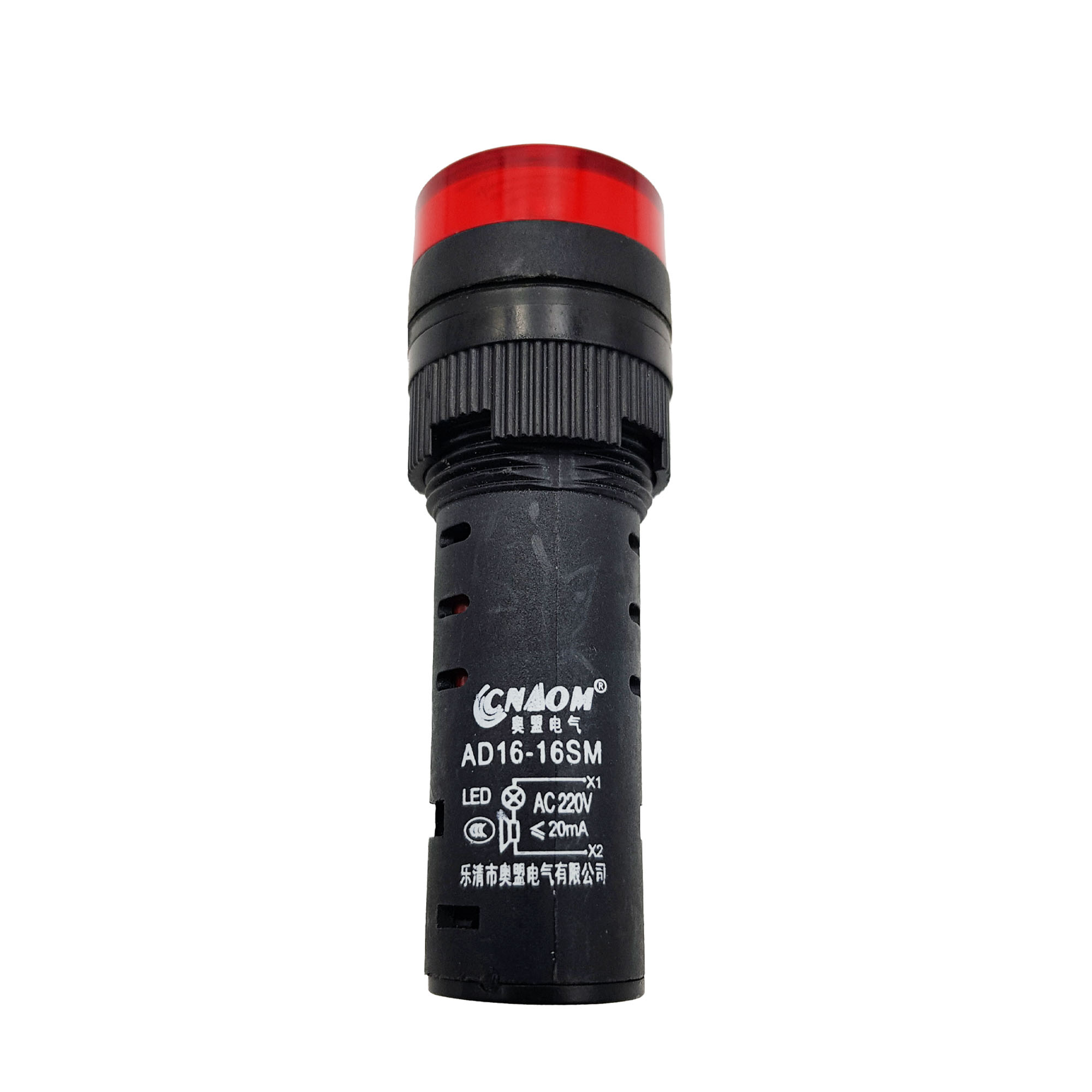 Đèn còi tủ điện 16mm CNAOM AD16-16SM 24V màu đỏ - J3H18