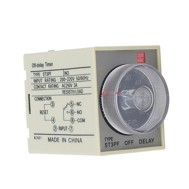 Rơ le thời gian tắt trễ ST3PF 60 giây 220V / Timer off delay chính hãng BERM / J2H16