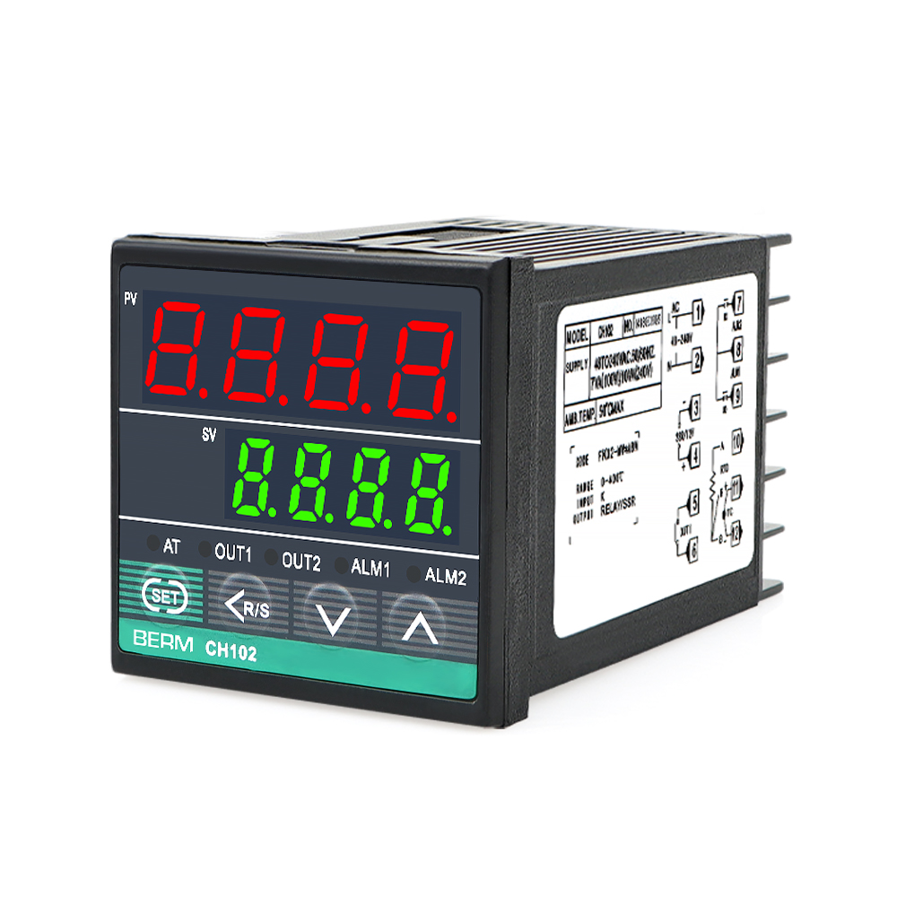 Đồng hồ điều khiển nhiệt độ PID BERM CH102 / 2 đầu ra SSR Relay sử dụng cảm biến K Pt100 E