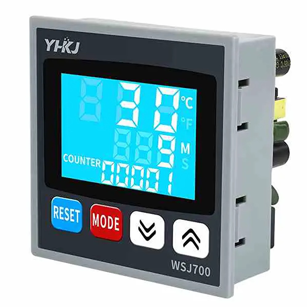 Đồng hồ điều khiển nhiệt độ YHKJ WSJ700 / đầu ra SSR 12V / đo nhiệt độ, hẹn giờ, đếm counter dùng cảm biến K PT100