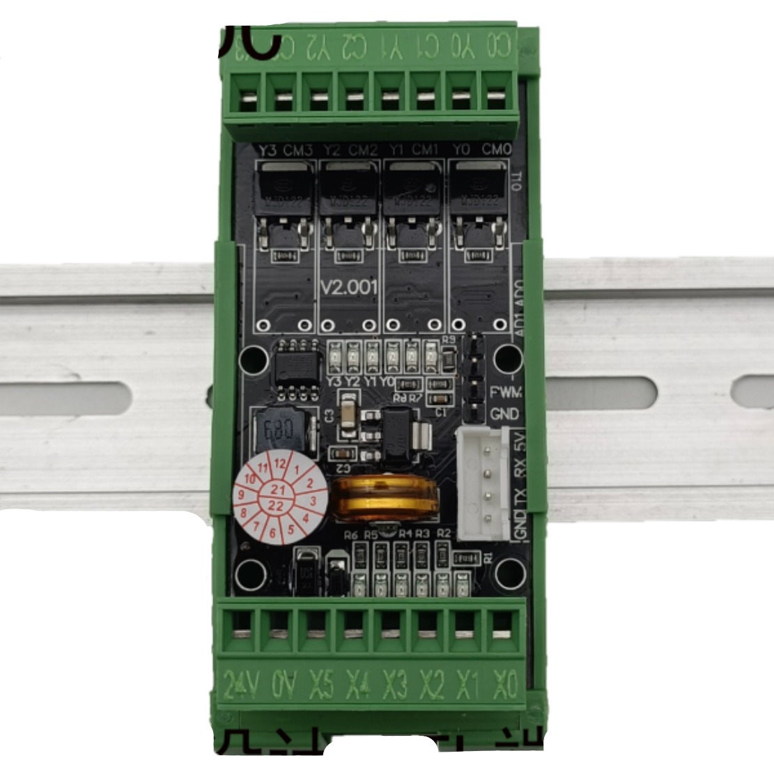 Bo mạch PLC FX2N-10MT-S-2AD1P / 6 In 4 Out Transistor cài ray