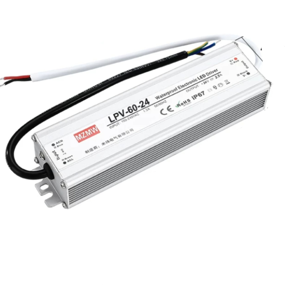 Bộ đổi nguồn LPV-60-24 60W 24V 2.5A IP67 / hãng MZMW chống nước