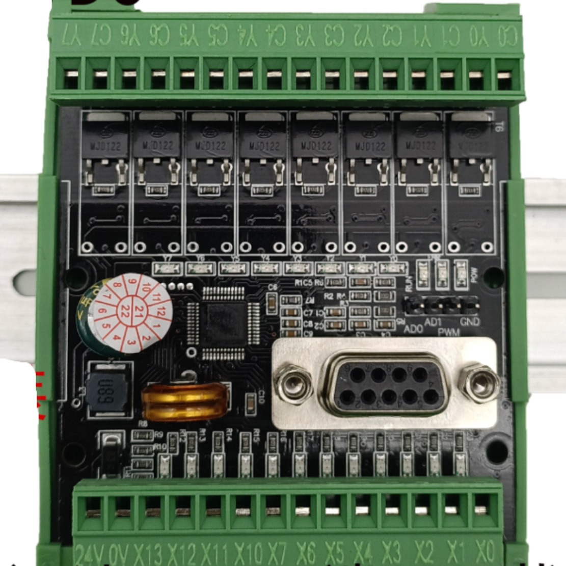 Bo mạch PLC FX2N-20MT-S-2AD1P / 12 In 8 Out Transistor cài ray