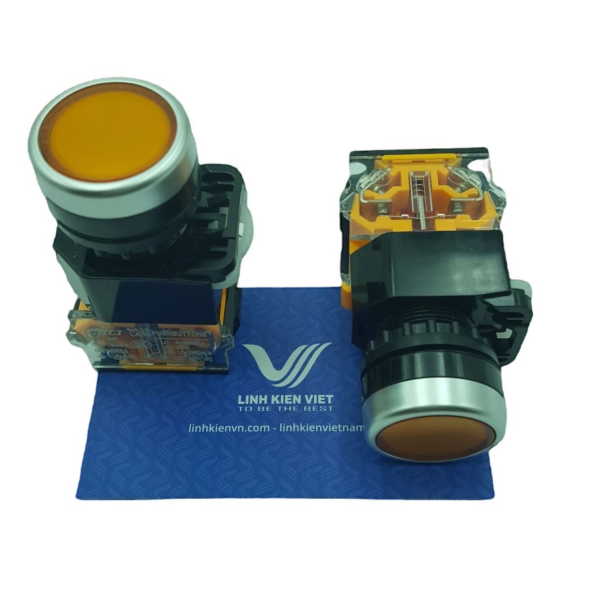 Nút nhấn nhả LA38-11 22mm màu vàng - J5H14