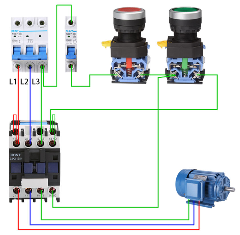 Contactor Next Line 32A AC220V NXC-32 220V 5060HZ 1NA 1NC Chint - Promart