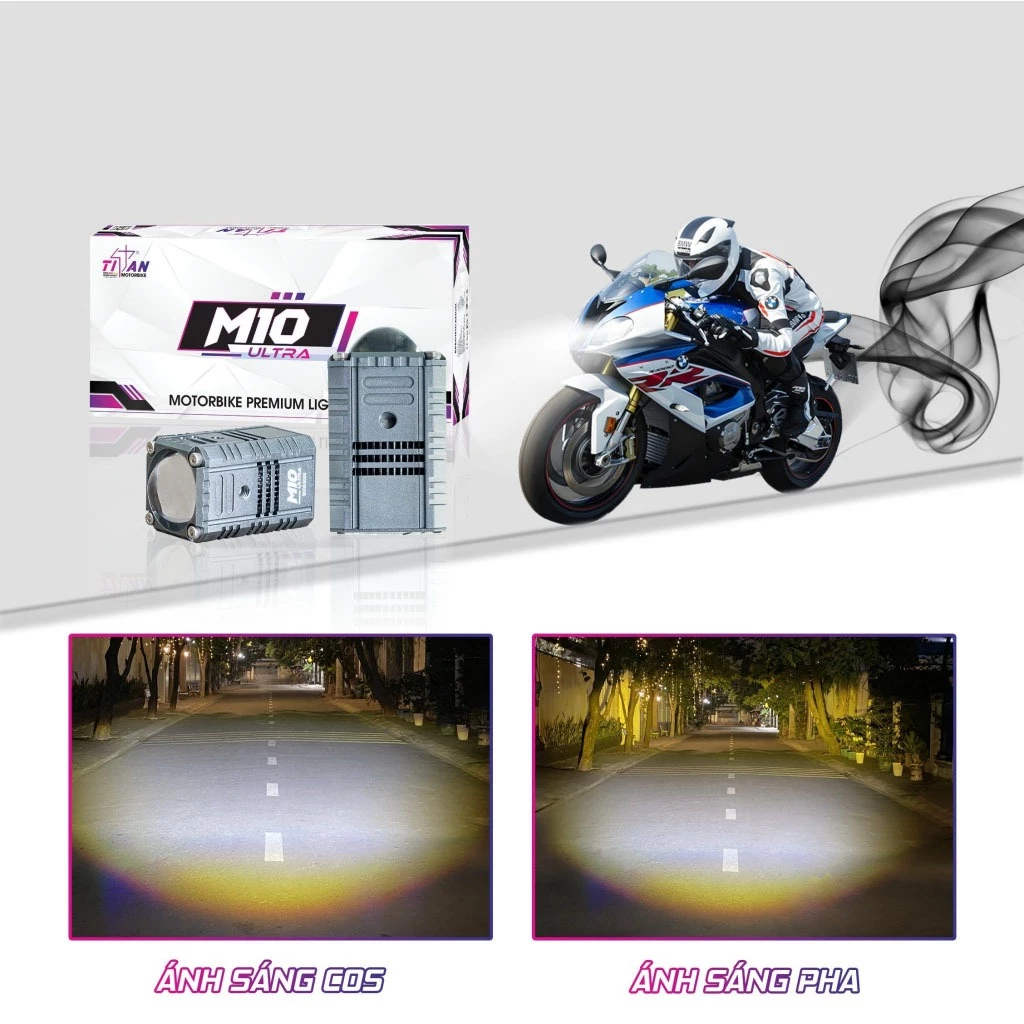 Titan M10 Ultra v1 xe máy ánh sáng mạnh