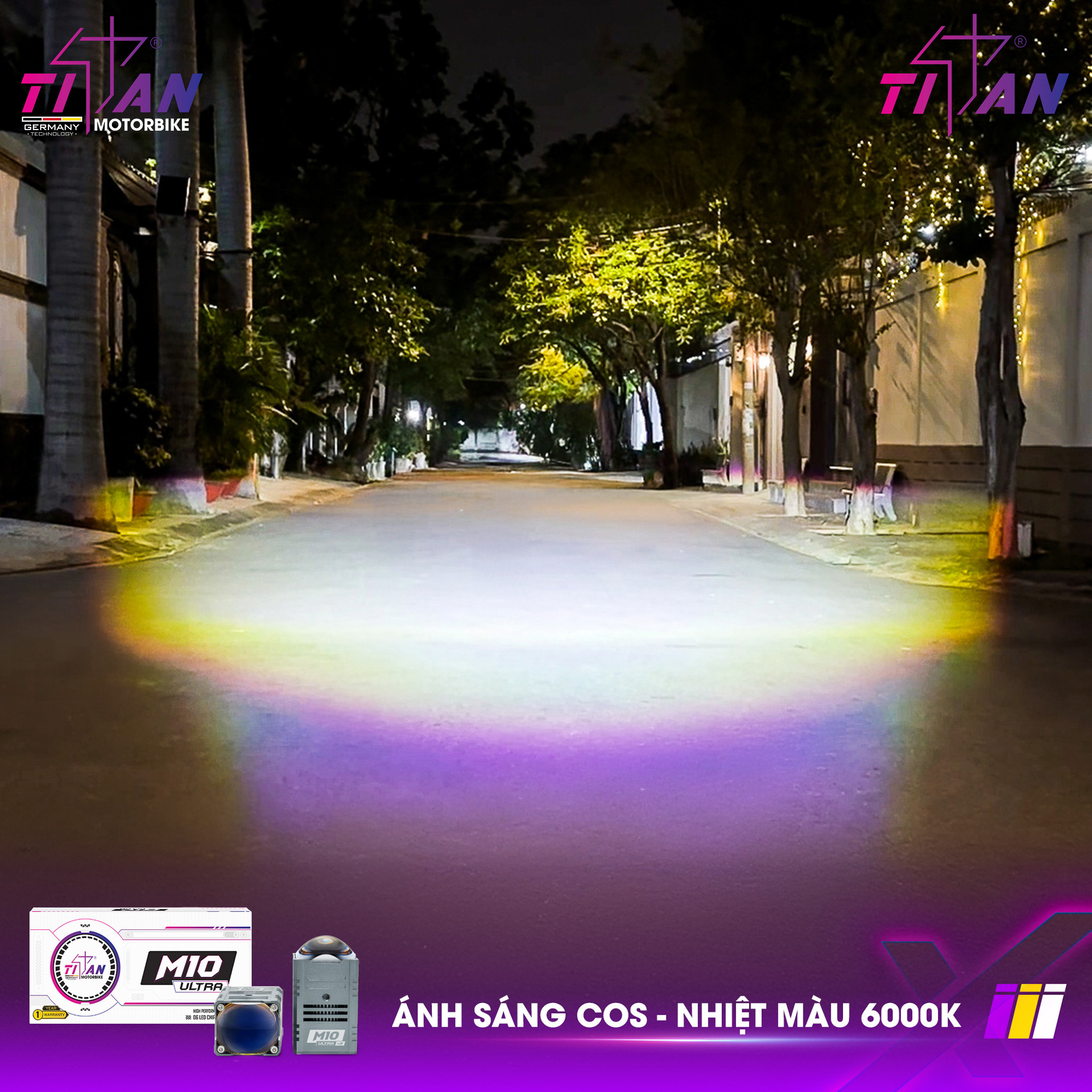 chùm sáng cos Titan M10 Ultra rõ biên cắt chống chói