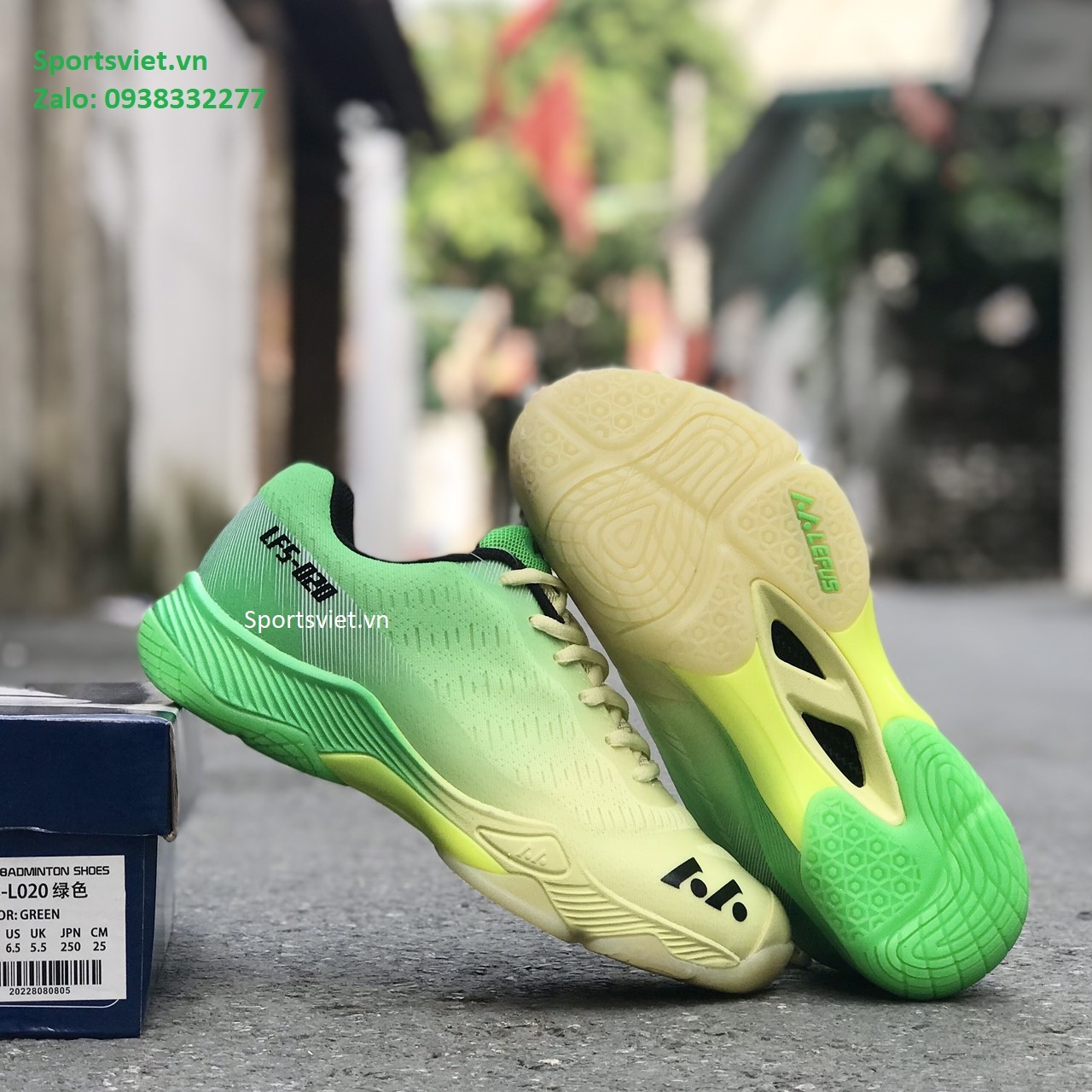 giay-cau-long-bong-chuyen-lefus-l020-xanh-vang-sportsviet-nam-nu
