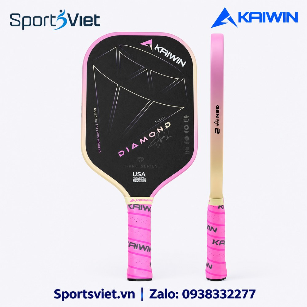 Vot-pickleball-Kaiwin-Diamond-Gen2-nam-nu-chinh-hang-gia-re-mau-hong