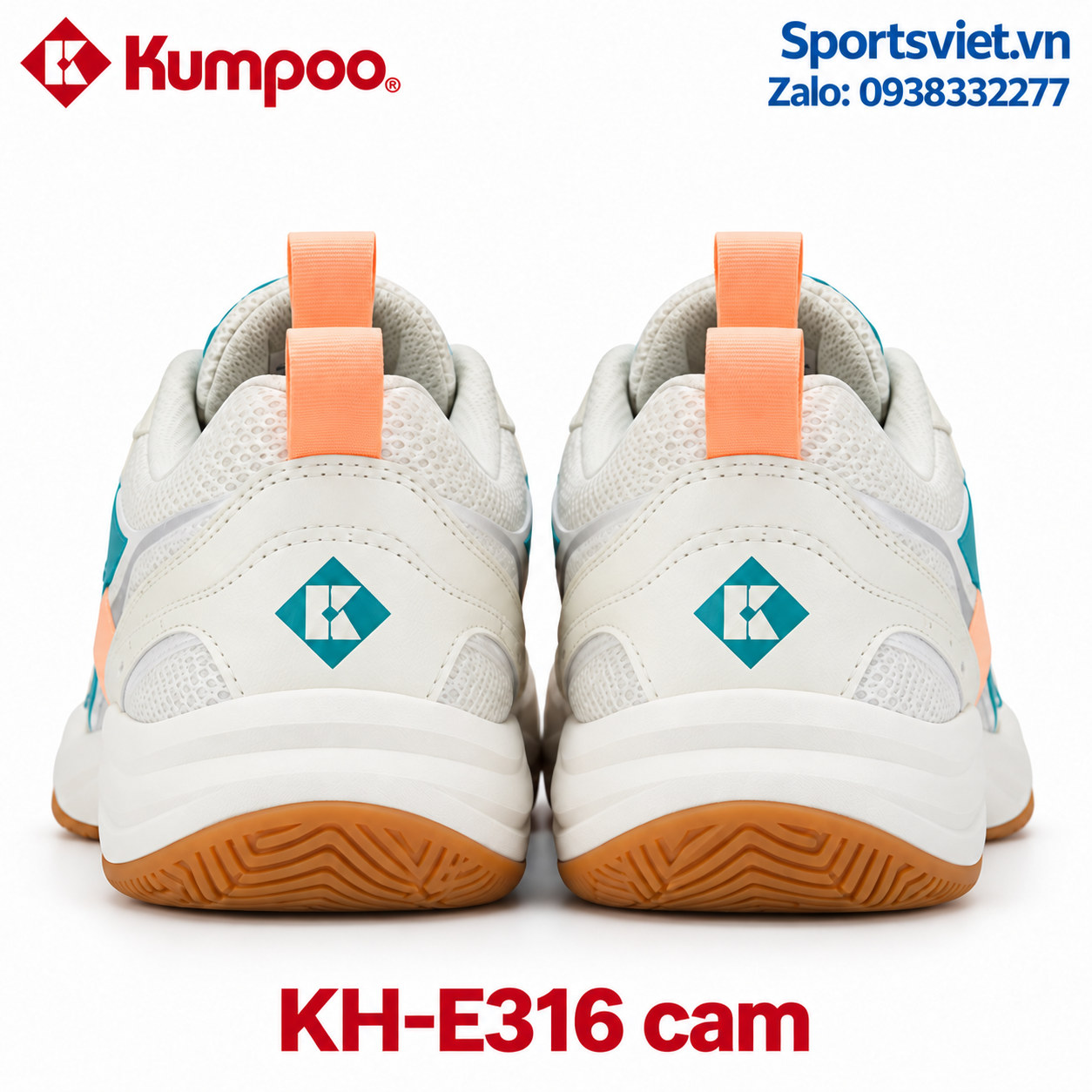 Giay-cau-long-pickleball-Kumpoo-E316-nam-nu-chinh-hang-gia-re-mau-cam