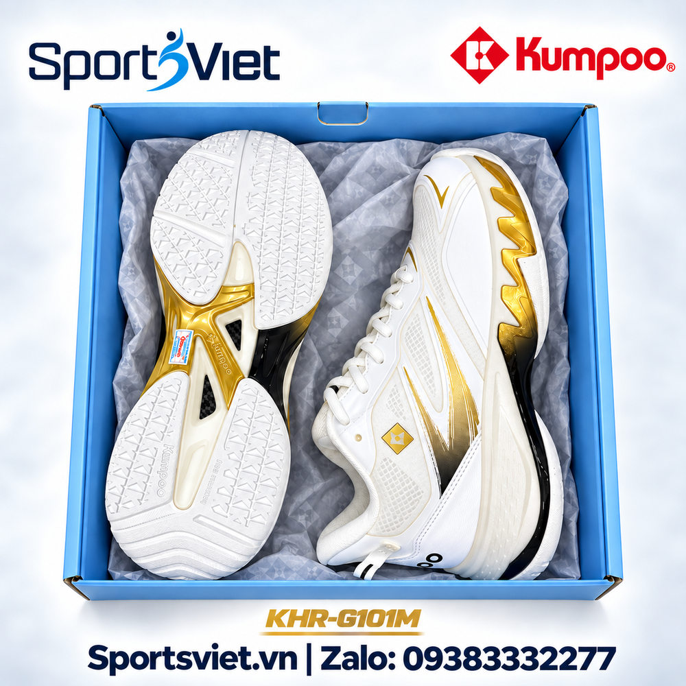 Giay-Kumpoo-KHR-101M-cau-long-pickleball-bong-chuyen-nam-nu-chinh-hang-gia-re-trang-den