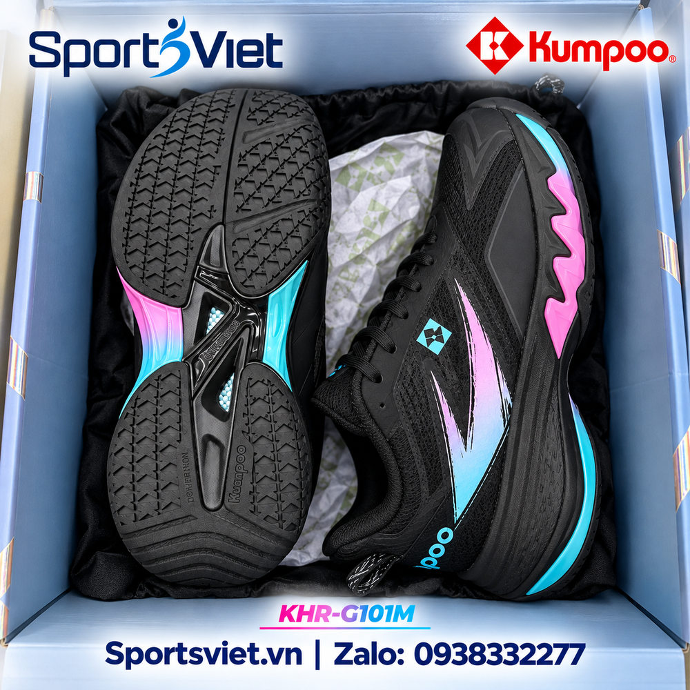 Giay-Kumpoo-KHR-101M-cau-long-pickleball-bong-chuyen-nam-nu-chinh-hang-gia-re-trang-den