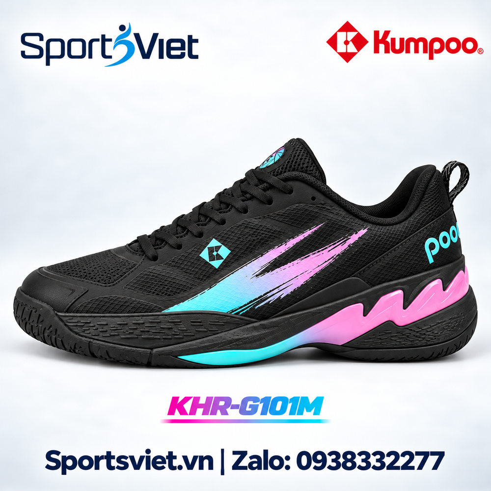 Giay-Kumpoo-KHR-101M-cau-long-pickleball-bong-chuyen-nam-nu-chinh-hang-gia-re-trang-den