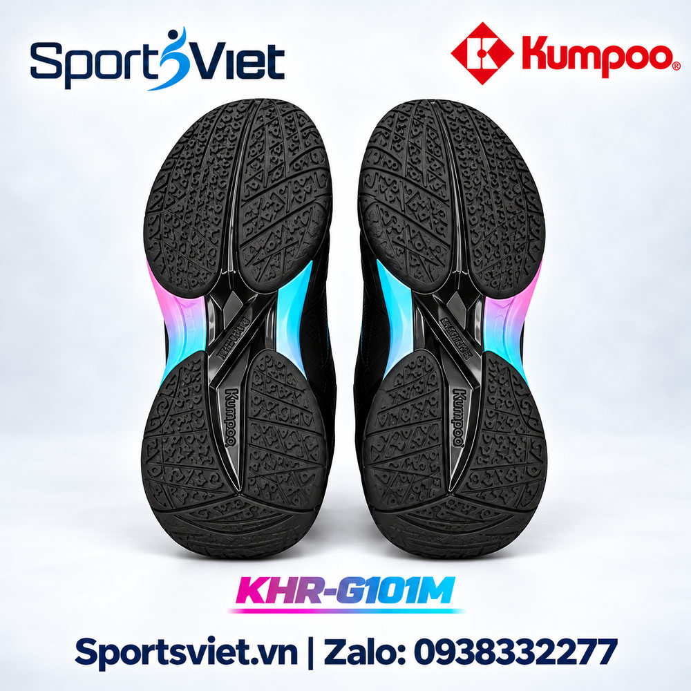 Giay-Kumpoo-KHR-101M-cau-long-pickleball-bong-chuyen-nam-nu-chinh-hang-gia-re-trang-den