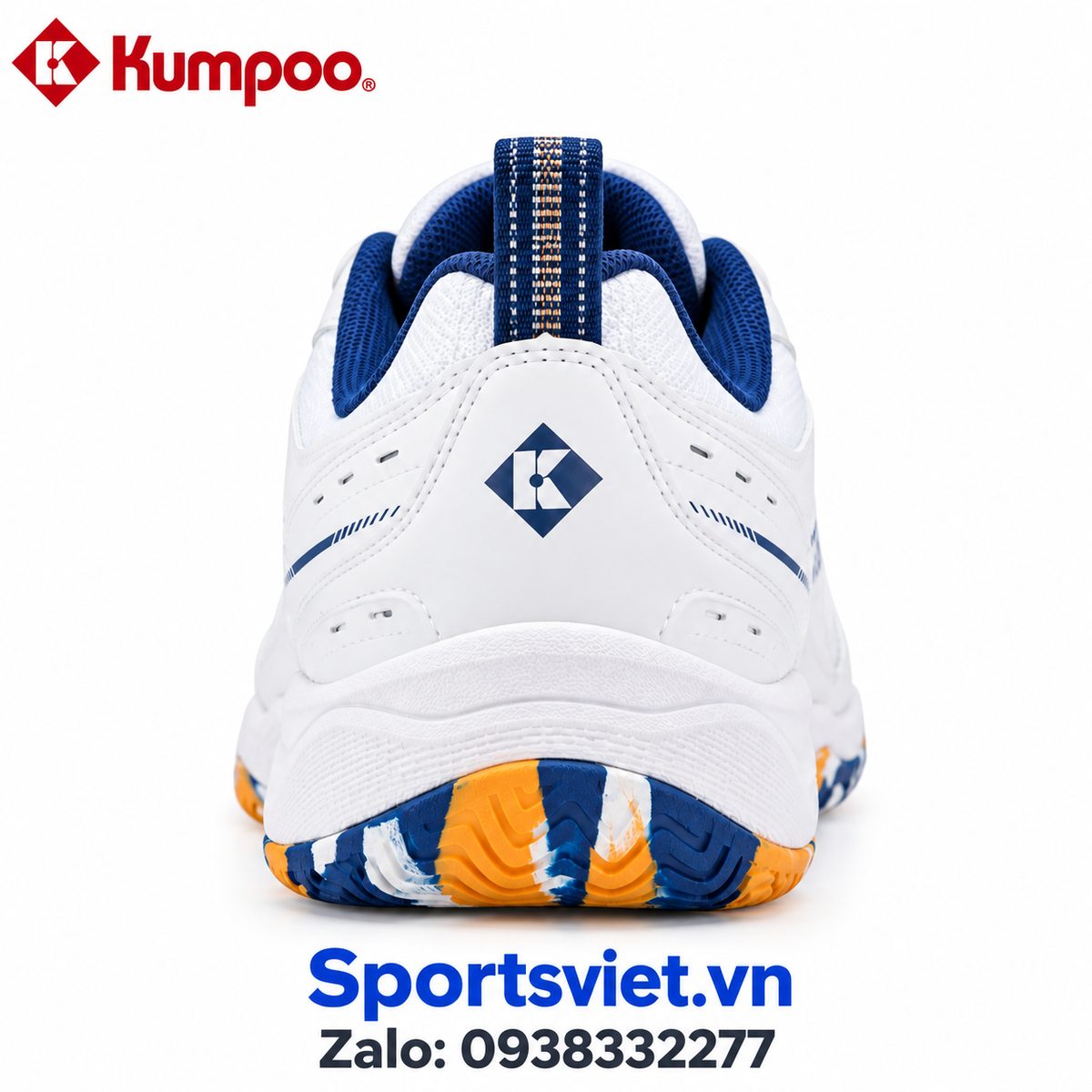 Giay-cau-long-pickleball-Kumpoo-E317-nam-nu-chinh-hang-gia-re-mau-trang-xanh
