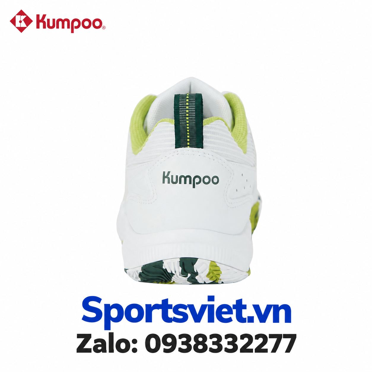 Giay-cau-long-pickleball-Kumpoo-E317-nam-nu-gia-re-chinh-hang-mau-trang-xanh-la
