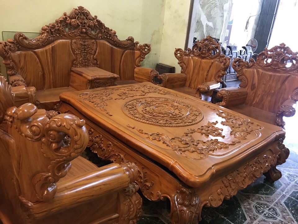 Bộ ghế hoàng gia gỗ gụ và gỗ gõ đỏ