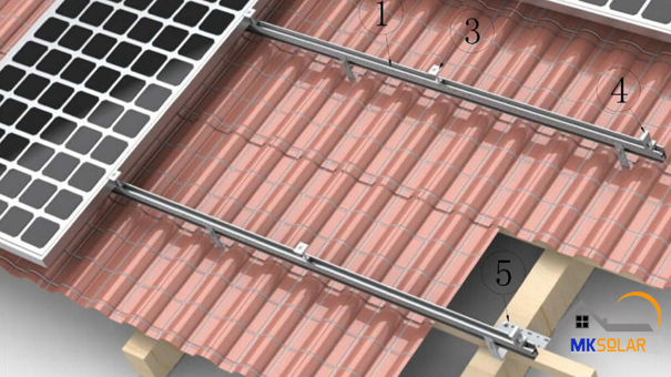 Lắp đặt tấm pin năng lượng mặt trời bằng rail nhôm sử dụng cho mái tôn, mái ngói