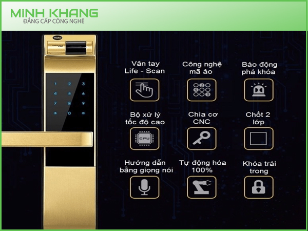 Khóa cửa vân tay Yale 4109 gold